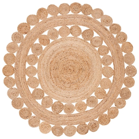 Safavieh 7 x 7 ft. Natural Fiber 308A Natural Power Loomed Round Area Rug, Natural NFB308A-7R